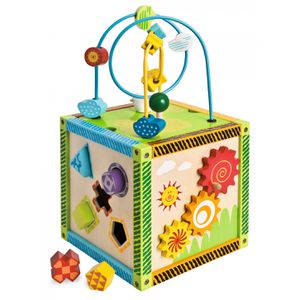 Eichhorn Motorikspielzeug Kleines Spiele-Center, Motorikwürfel aus Holz, ab 18 Monate