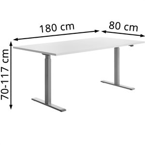 Produktbild für Schreibtisch Topstar E-Table, weiß / silber