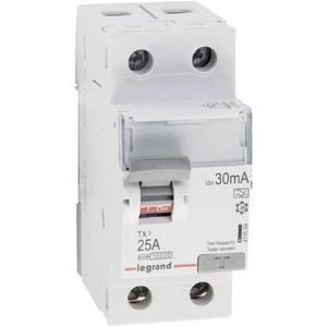 Legrand FI-Schutzschalter TX3, 30mA, Typ A, 25A, 230V/400V AC, 10kA Abschaltvermögen, 2-polig