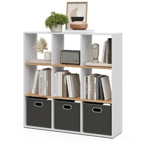 Produktbild für Bücherregal Vicco Nove, weiß / eiche