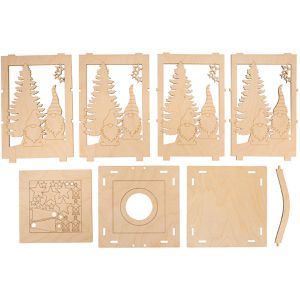 Produktbild für Laterne Rayher 64517505, Holzlaterne Wichtel, braun, indoor