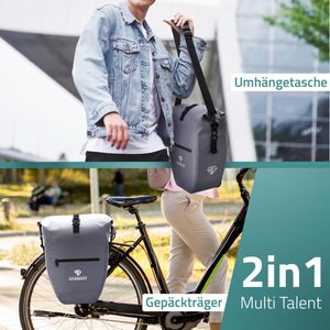 Produktbild für Gepäckträgertasche Radgeist RG-PB-GR-SET-06, grau, 56 Liter