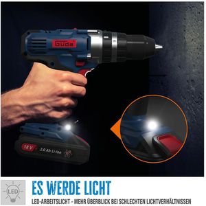 Produktbild für Akku-Schlagbohrschrauber Güde BSB 18-201-30K 58504