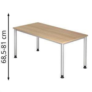 Schreibtisch Hammerbacher H-Serie, eiche / silber