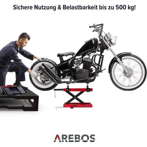 Produktbild für Scherenwagenheber Arebos Motorradheber, mit Kurbel