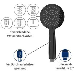 Produktbild für Handbrause Wenko Young, schwarz