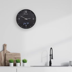 Produktbild für Wanduhr Bresser MyTime LEDsec, Kunststoff, analog, Funkuhr