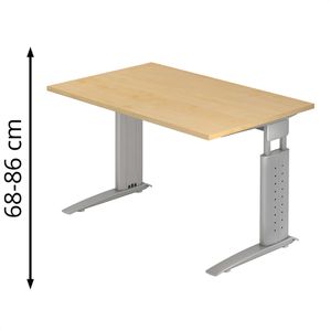 Schreibtisch Hammerbacher U-Serie, ahorn / silber