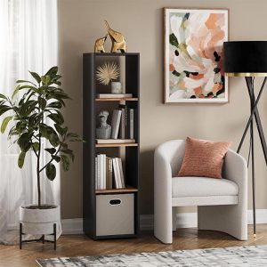 Produktbild für Bücherregal Vicco Ludus, anthrazit / eiche