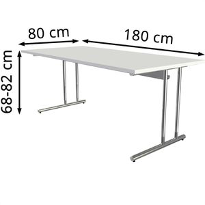 Produktbild für Schreibtisch Kerkmann Artline, weiß / silber