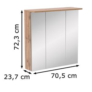 Produktbild für Spiegelschrank Schildmeyer Nora 134892, eiche