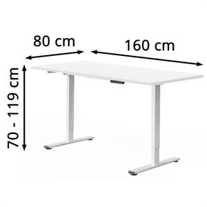 Produktbild für Schreibtisch FlexiSpot E1W Pro, weiß / weiß