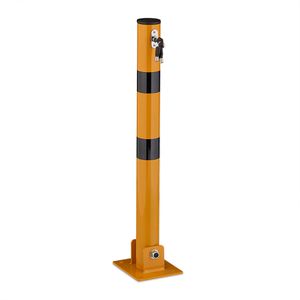 Produktbild für Absperrpfosten Relaxdays 100496831482, schwarz/gelb,aus Metall