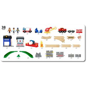 Produktbild für Spielzeugeisenbahn BRIO World Polizei und Feuerwehr Set Deluxe