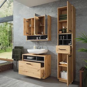 Produktbild für Badmöbel-Set Vicco Beatrice, artisan eiche, 3-teilig