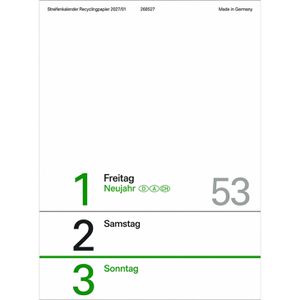 Produktbild für Streifenkalender Korsch Grün Recycling Edition Natur XXL