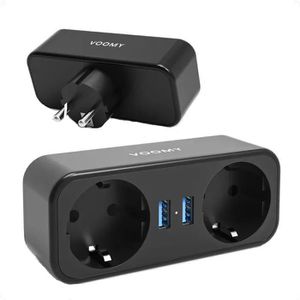 Steckdosenadapter Voomy Split X2, schwarz