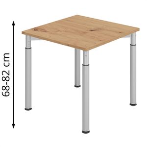 Produktbild für Schreibtisch Hammerbacher Y-Serie, asteiche / silber