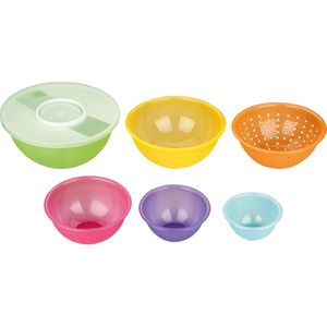 Produktbild für Schüssel Kigima Rainbow, Set mit Deckel und Sieb, 6-teilig