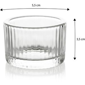 Produktbild für Teelichthalter Nordstern NS-59834, Geriffelt, transparent