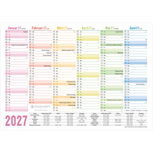 Produktbild für Tafelkalender Häfft 11357-0, Rainbow, mit Ferienübersicht