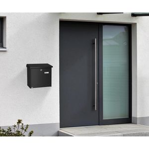 Produktbild für Briefkasten Burg-Wächter Comfort 913 S, schwarz, aus Stahl