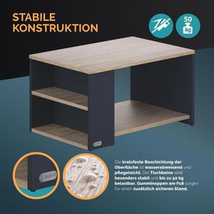 Produktbild für Couchtisch CASARIA Santa Cruz, aus Holz, eiche / anthrazit