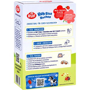 Produktbild für Kuchenbackmischung RUF Kuh Elsa, Schokokuchen mit Quarkcreme