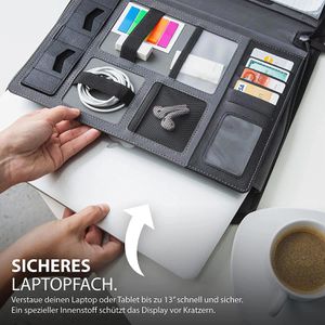 Produktbild für Schreibmappe Vebon London, schwarz, Kunstleder