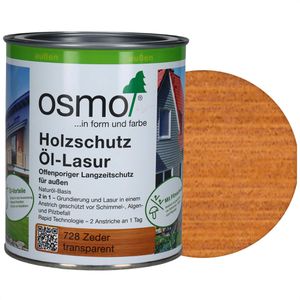 Osmo Holzlasur Holzschutz Öl-Lasur, 0,75l, außen, 728 zeder