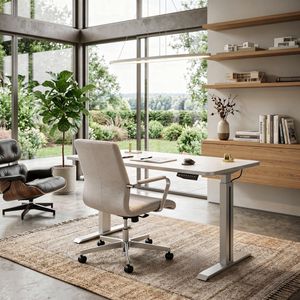 Produktbild für Schreibtisch Kerkmann Move 1 Style, weiß / silber