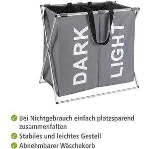 Produktbild für Wäschekorb Wenko Duo Grau, mit 2 Fächern