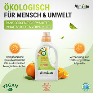 Produktbild für Weichspüler AlmaWin Orangenblüte, Konzentrat, Bio, vegan