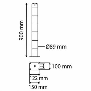 Produktbild für Absperrpfosten Schake 489PBG+2, 2 Ösen, schwarz/gelb, Metall