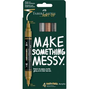 Produktbild für Acrylstifte Faber-Castell Multimark Acrylic Metallic