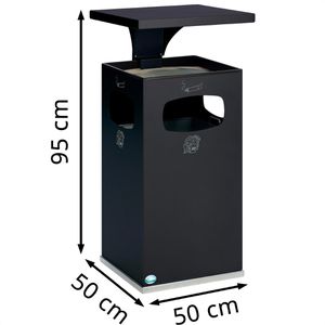 Produktbild für Aschenbecher VAR B42, 12241, anthrazit, für Outdoor, mit Dach