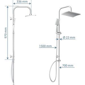 Produktbild für Duschsystem Schütte Mallorca, verchromt