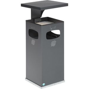 Produktbild für Aschenbecher VAR B32, 12194, antik-silber, Outdoor, mit Dach