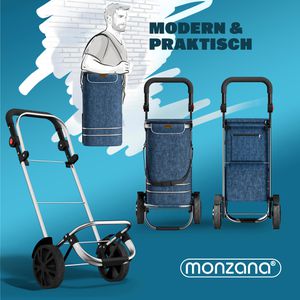 Produktbild für Einkaufstrolley Monzana 108232, blau, klappbar