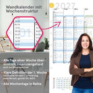 Produktbild für Plakatkalender weekview SW11182, Colour, Jahr 2027