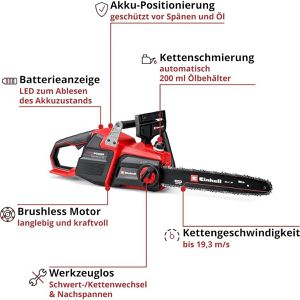 Produktbild für Kettensäge Einhell-Professional GP-LC 36/40 Li BL-Solo, Akku