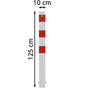 Produktbild für Absperrpfosten Schake 40100B+1, 1 Öse, rot/weiß, aus Metall