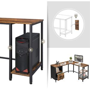 Produktbild für Schreibtisch Vasagle LWD75X, braun / schwarz