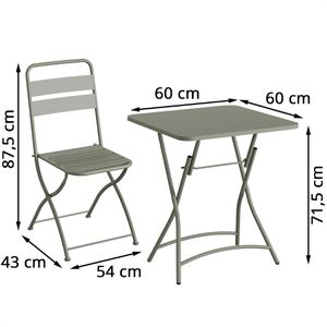 Produktbild für Bistrotisch Feros Breeze, grün, wetterfest, 3-teilig