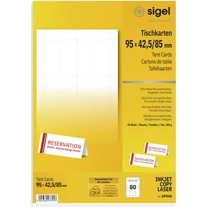 Produktbild für Tischkarten Sigel DP046, weiß, blanko