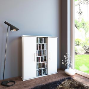 Produktbild für CD-Regal VCM Santo, 45024, weiß