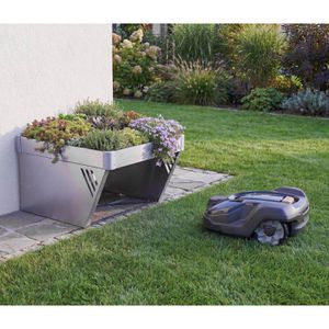 Produktbild für Mähroboter-Garage Mendler HWC-P41, silber, aus Edelstahl