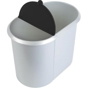 Produktbild für Papierkorb Helit Duo-System H6220900, silber