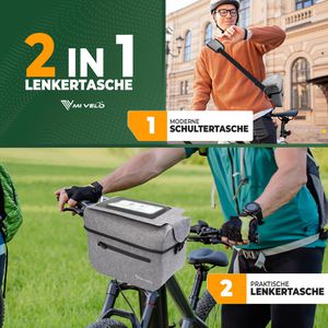 Produktbild für Fahrrad-Lenkertasche Mivelo Bob, grau, 7 Liter