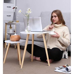 Produktbild für Beistelltisch Vasagle LET07WN, weiß, aus Holz